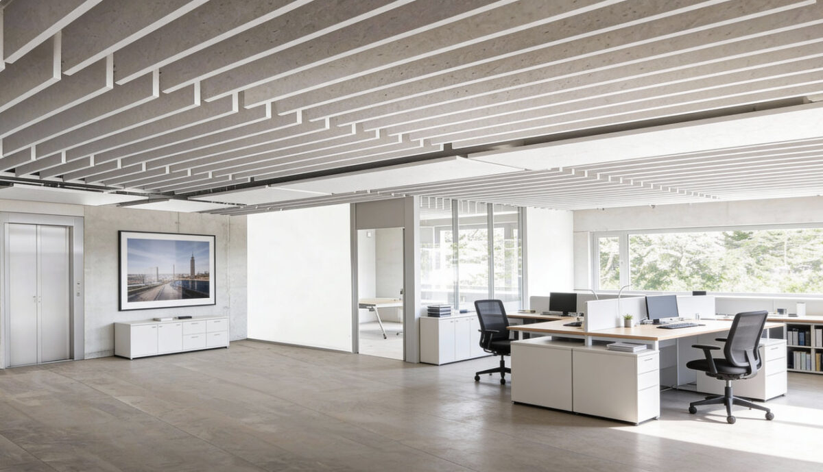 Coolline Akustikbaffeln in einem Büro