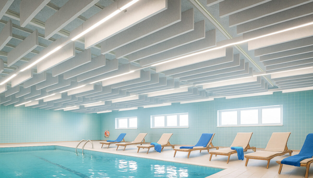 Hallenbad mit Coolline Akustikbaffeln